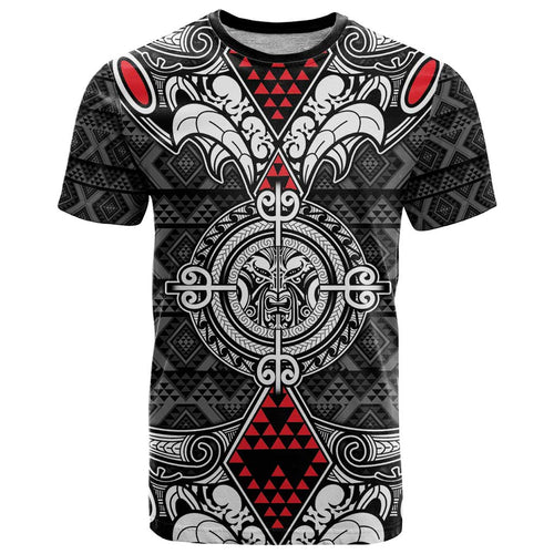 Black Aotearoa Tanilo Motif T Shirt Vintage Maori New Zealand Tribal Art Pattern