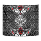 Black Aotearoa Taniko Motif Tapestry Vintage Maori New Zealand Tribal Art Pattern