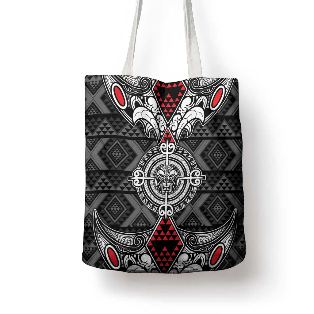 Black Aotearoa Taniko Motif Tote Bag Vintage Maori New Zealand Tribal Art Pattern - Aussie Hoodie
