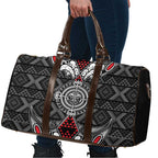 Black Aotearoa Taniko Motif Travel Bag Vintage Maori New Zealand Tribal Art Pattern - Aussie Hoodie