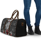 Black Aotearoa Taniko Motif Travel Bag Vintage Maori New Zealand Tribal Art Pattern - Aussie Hoodie