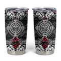 Black Aotearoa Taniko Motif Tumbler Cup Vintage Maori New Zealand Tribal Art Pattern