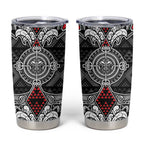 Black Aotearoa Taniko Motif Tumbler Cup Vintage Maori New Zealand Tribal Art Pattern