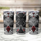 Black Aotearoa Taniko Motif Tumbler Cup Vintage Maori New Zealand Tribal Art Pattern