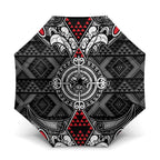 Black Aotearoa Taniko Motif Umbrella Vintage Maori New Zealand Tribal Art Pattern - Aussie Hoodie