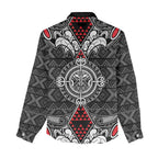 Black Aotearoa Tanilo Motif Women Casual Shirt Vintage Maori New Zealand Tribal Art Pattern