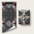 Black Aotearoa Taniko Motif Wrapping Paper Vintage Maori New Zealand Tribal Art Pattern - Aussie Hoodie