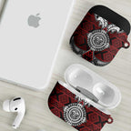 Red Aotearoa Taniko Motif AirPods Case Vintage Maori New Zealand Tribal Art Pattern - Aussie Hoodie