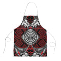 Red Aotearoa Taniko Motif Apron Vintage Maori New Zealand Tribal Art Pattern - Aussie Hoodie