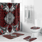 Red Aotearoa Taniko Motif Bathroom Set Vintage Maori New Zealand Tribal Art Pattern - Aussie Hoodie