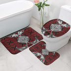 Red Aotearoa Taniko Motif Bathroom Set Vintage Maori New Zealand Tribal Art Pattern - Aussie Hoodie