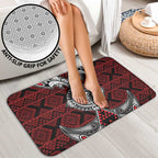 Red Aotearoa Taniko Motif Bathroom Set Vintage Maori New Zealand Tribal Art Pattern - Aussie Hoodie