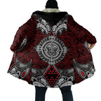 Red Aotearoa Taniko Motif Cloak Vintage Maori New Zealand Tribal Art Pattern - Aussie Hoodie