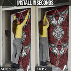 Red Aotearoa Taniko Motif Door Cover Vintage Maori New Zealand Tribal Art Pattern - Aussie Hoodie