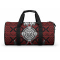 Red Aotearoa Taniko Motif Duffle Bag Vintage Maori New Zealand Tribal Art Pattern
