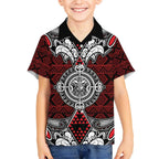 Red Aotearoa Tanilo Motif Hawaiian Shirt Vintage Maori New Zealand Tribal Art Pattern