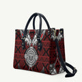 Red Aotearoa Taniko Motif Leather Bag Vintage Maori New Zealand Tribal Art Pattern - Aussie Hoodie