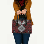 Red Aotearoa Taniko Motif Leather Bag Vintage Maori New Zealand Tribal Art Pattern - Aussie Hoodie