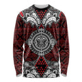 Red Aotearoa Tanilo Motif Long Sleeve Shirt Vintage Maori New Zealand Tribal Art Pattern