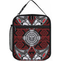 Red Aotearoa Taniko Motif Lunch Bag Vintage Maori New Zealand Tribal Art Pattern