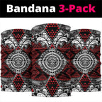 Red Aotearoa Taniko Motif Neck Gaiter Vintage Maori New Zealand Tribal Art Pattern - Aussie Hoodie
