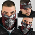 Red Aotearoa Taniko Motif Neck Gaiter Vintage Maori New Zealand Tribal Art Pattern - Aussie Hoodie