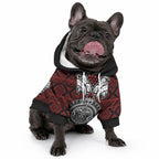 Red Aotearoa Taniko Motif Pet Hoodie Vintage Maori New Zealand Tribal Art Pattern