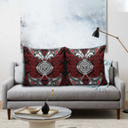 Red Aotearoa Taniko Motif Pillow Cover Vintage Maori New Zealand Tribal Art Pattern - Aussie Hoodie