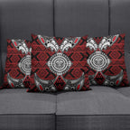 Red Aotearoa Taniko Motif Pillow Cover Vintage Maori New Zealand Tribal Art Pattern - Aussie Hoodie