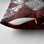 Red Aotearoa Taniko Motif Pillow Cover Vintage Maori New Zealand Tribal Art Pattern - Aussie Hoodie