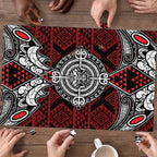 Red Aotearoa Taniko Motif Puzzle Vintage Maori New Zealand Tribal Art Pattern - Aussie Hoodie