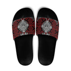 Red Aotearoa Taniko Motif Slide Sandals Vintage Maori New Zealand Tribal Art Pattern - Aussie Hoodie