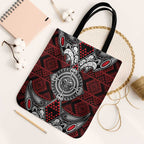 Red Aotearoa Taniko Motif Tote Bag Vintage Maori New Zealand Tribal Art Pattern - Aussie Hoodie