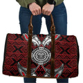 Red Aotearoa Taniko Motif Travel Bag Vintage Maori New Zealand Tribal Art Pattern - Aussie Hoodie