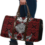 Red Aotearoa Taniko Motif Travel Bag Vintage Maori New Zealand Tribal Art Pattern - Aussie Hoodie