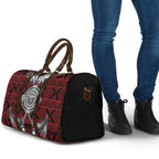 Red Aotearoa Taniko Motif Travel Bag Vintage Maori New Zealand Tribal Art Pattern - Aussie Hoodie
