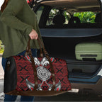 Red Aotearoa Taniko Motif Travel Bag Vintage Maori New Zealand Tribal Art Pattern - Aussie Hoodie