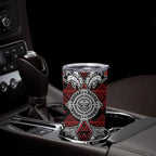Red Aotearoa Taniko Motif Tumbler Cup Vintage Maori New Zealand Tribal Art Pattern