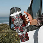 Red Aotearoa Taniko Motif Tumbler With Handle Vintage Maori New Zealand Tribal Art Pattern