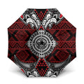 Red Aotearoa Taniko Motif Umbrella Vintage Maori New Zealand Tribal Art Pattern - Aussie Hoodie