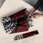 Red Aotearoa Taniko Motif Umbrella Vintage Maori New Zealand Tribal Art Pattern - Aussie Hoodie