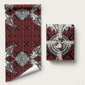 Red Aotearoa Taniko Motif Wrapping Paper Vintage Maori New Zealand Tribal Art Pattern - Aussie Hoodie