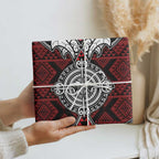 Red Aotearoa Taniko Motif Wrapping Paper Vintage Maori New Zealand Tribal Art Pattern - Aussie Hoodie