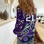 (Custom Personalised) Storm Rugby Women Casual Shirt Melbourne Boomerang Indigenous Dots LT9