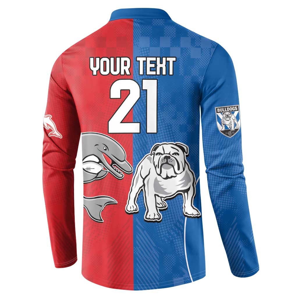 NRL Bulldogs and Dolphins Button Sweatshirt Sporty Style