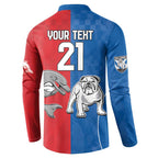 NRL Bulldogs and Dolphins Button Sweatshirt Sporty Style