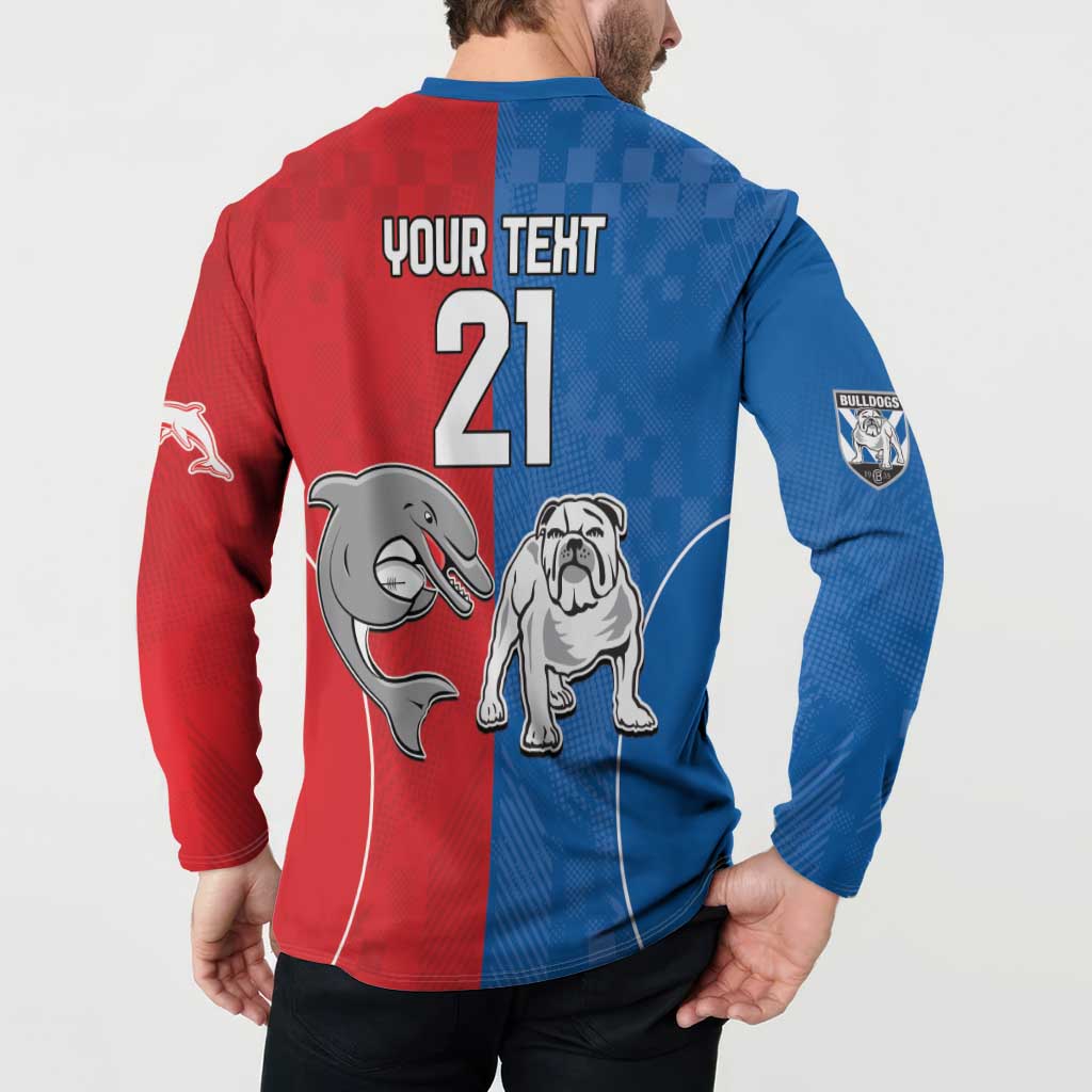 NRL Bulldogs and Dolphins Button Sweatshirt Sporty Style