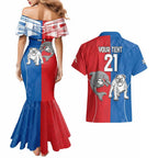 NRL Bulldogs and Dolphins Couples Matching Mermaid Dress and Hawaiian Shirt Sporty Style