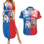 NRL Bulldogs and Dolphins Couples Matching Summer Maxi Dress and Hawaiian Shirt Sporty Style