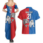 NRL Bulldogs and Dolphins Couples Matching Summer Maxi Dress and Hawaiian Shirt Sporty Style
